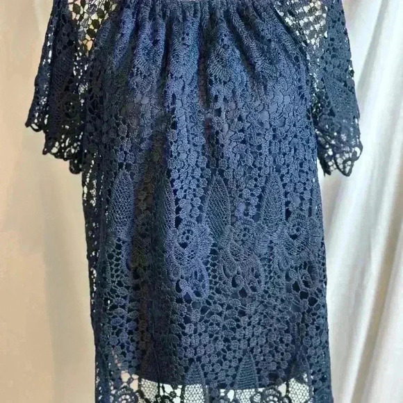 ADIVA Lace Blue Blouse with lining (Size 1X) - Picture 6 of 13